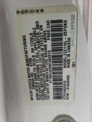 Speedometer MPH Head Only Black Face Fits 98-02 COROLLA 130552 - Image 1 of 4