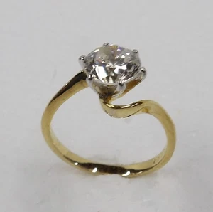 Vintage 14k GF Ring mit Brillantschliff Solitär Stein Gr. 8,5 - Bild 1 von 4