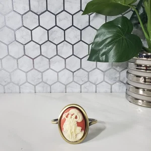 Brass Dancing Couple Cameo Cuff Bracelet - Picture 1 of 10