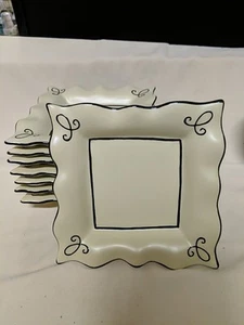 8 Chaleur Bon Bonniere 6" Square Plates - Pale Green Colored - Picture 1 of 4