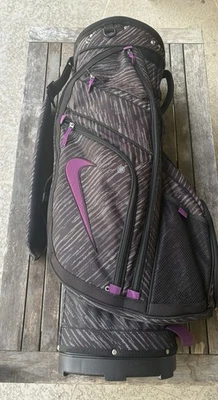 Nike Women’s Purple/Black Golf Cart Bag 14-way Divider with Rain Cover - Image 1 of 4