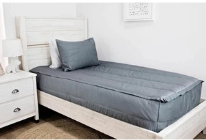 Beddy’s Bed Ease TWIN Modern Gray Minky Zipper Bedding Complete Set Comforter - Picture 1 of 5