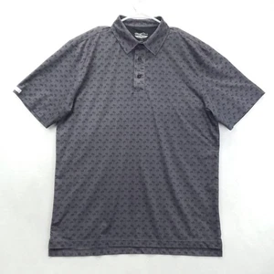 Straight Down Polo Shirt Mens Large Gray Palm Tree Golf Performance Stretch - Picture 1 of 10