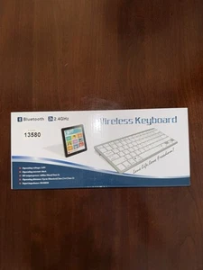 Wireless Bluetooth Keyboard 2.4GHz White Slim Portable for Tablet Phone PC – New - Picture 1 of 2