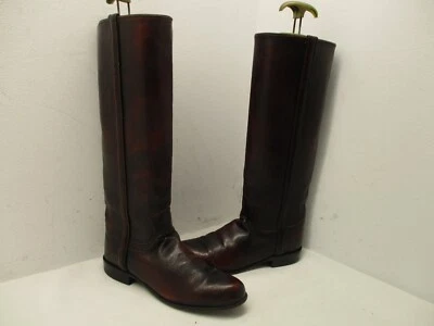 JUSTIN Black Cherry Leather Tall Roper Cowboy Boots Womens Size 5.5 B Sty L4728 - Image 1 of 4