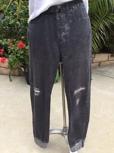 Rag & Bone Jean 100% Cotton Terre Charcoal gray Printed Holes Jogger Pants XS - Picture 1 of 16