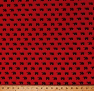 Cotton Bears Mountains Into the Woods Nature Fabric Print by the Yard D587.83 - Picture 1 of 1