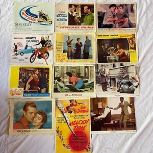 LOT vintage et original de 12 anciennes cartes de hall de films hollywoodiens de films populaires