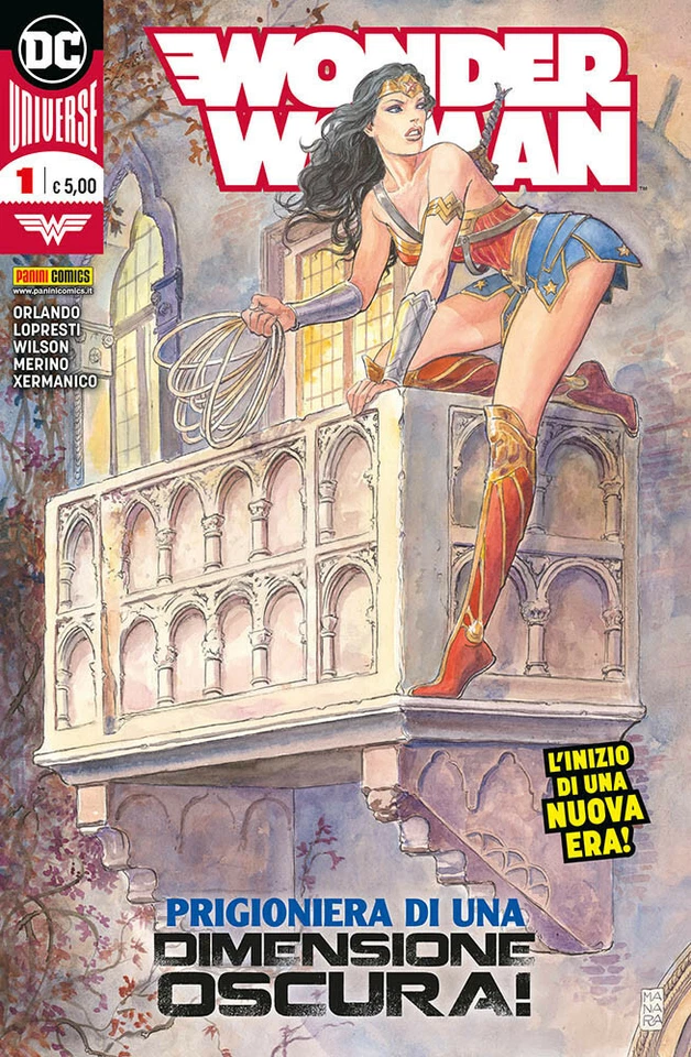 WONDER WOMAN 1 DC PANINI COMICS COPERTINA MILO MANARA