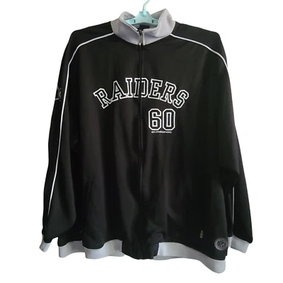 NFL x REEBOK Oakland Raiders Logo Grid Iron Classic Retro 60th Ann Jacket 2XL - Image 1 of 4