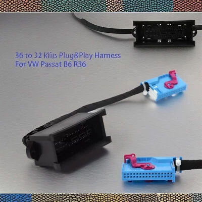 For VW Passat B6 36 to 32 Pin Instrument Cluster Adapter Harness Dashboard Cable - Image 1 of 4
