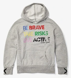 Justice Girls Size 12 Logo Hoodie - Nwt💙💙💙Be Brave! - Picture 1 of 1