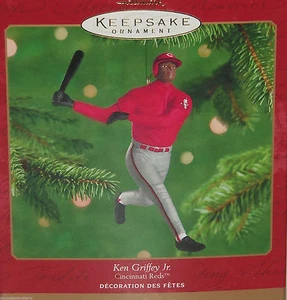 Hallmark Ken Griffey Jr Christmas Ornament 2000 Cincinnati Reds MLB Baseball VTG - Picture 1 of 2