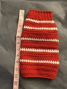 Handmade Crochet Knit Dog Sweater size Small S XS Toy Shirt Puppy Clothes - Picture 1 of 3