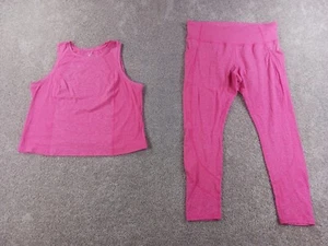 Members Mark Womens Activewear Outfit Leggings Tank Top XL Pink Polyester Blend - Picture 1 of 14