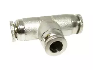 3/8" Schlauch x 3/8' Schlauch Push to Connect Union T-Stück Verschraubung, Messing vernickelt - Bild 1 von 1
