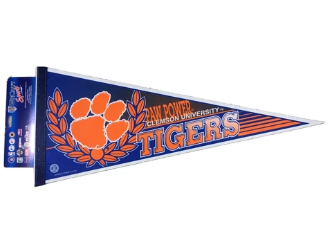 CLEMSON UNIVERSITY TIGERS FULL SIZE 12" X 30" FELT WALL PENNANT NEW Cover
