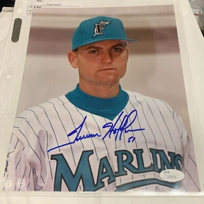 Foto firmada autografiada por Trevor Hoffman de los Marlins de Florida 8x10 certificado de autenticidad JSA Foto 1 de 3
