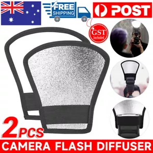 2pcs Camera Flash Diffuser Softbox Silver and White Reflector for Canon AU Stock - Picture 1 of 12