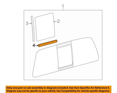 Vidrio trasero Ford OEM 11-16 F-250 Super Duty - inferior W'strip 7C3Z2542052A Foto 1 de 3