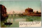 10579870 - Roma Ponte e Castello St. Angelo Angler Ruderboot sign. La Piza Rom