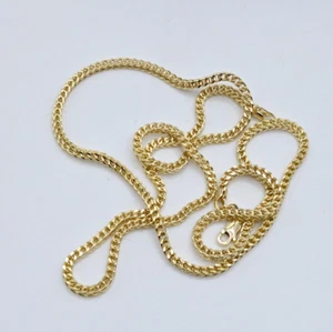 10 Kt Gelbgold hohle Franco Kette 22 Zoll x 2,0 mm x 2,0 mm Karabinerverschluss - Bild 1 von 5