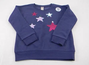 OshKosh Girls Navy/Blue Sweatshirt Crew Neck Sweater Size 6/6x Flip Sequins - Picture 1 of 5