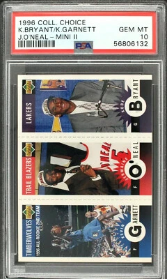 UD Collector's Choice Kobe Bryant 1996 novato Kevin Garnett O'Neal mini PSA 10 Foto 1 de 2