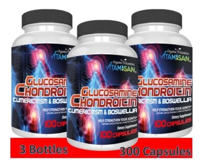 Glucosamine Chondroitin with COLLAGEN  Cissus Quadrangularis MSM Turmeric 300 - Image 1 of 4