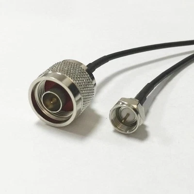 F Male Plug to N Male RF Coax Connector Adapter Cable RG174 20cm 8inch NEW - Image 1 of 4