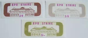 Local (City) Post 1971 - Set sciopero postale GPO Dover - Ostenda imperforato - Foto 1 di 1