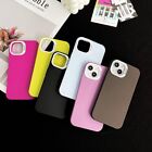 Frosted Solid Color Large Lens Frame Case for IPhone 14 13 12 Pro Max Back Cover