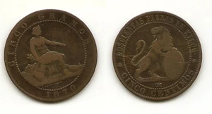ESPAÑA Gobierno Provisonal 5 Céntimos 1870 NL083 - Picture 1 of 1