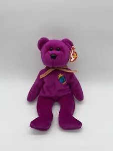 Ty Beanie Babies Millennium Bär Plüschtier - lila - Bild 1 von 7
