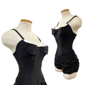 Vtg 50s Rose Marie Reid Old Hollywood Black White Iconic Tuxedo Playsuit Swim - Picture 1 of 7