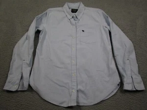 Abercrombie Fitch Shirt Mens Medium Blue Button Down Long Sleeve Cotton - Picture 1 of 9