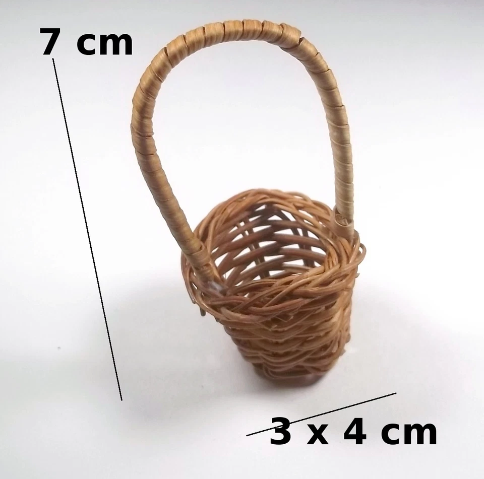 panier en osier miniature,maison de poupée,vitrine,récipient ,cuisine  *S15 - Immagine 1 di 1
