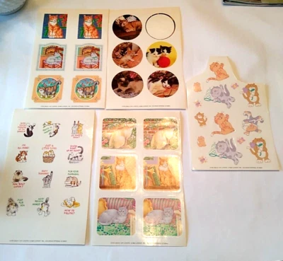 Vintage 1988 Current Cat Lovers Stickers 2262-9  Nice 5 Sheets - Image 1 of 4