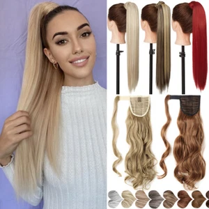 Gorgeous Long Hair Wrap Around Ponytail Clip In Hair Extensions Natural As Human - Picture 1 of 49