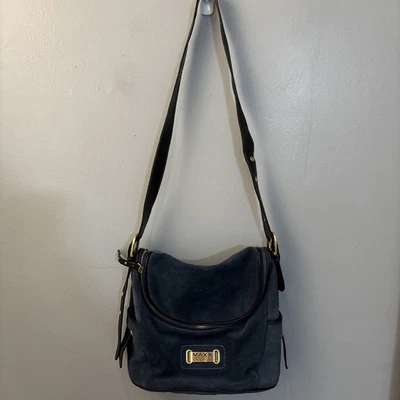 Maxx New York Signature Crossbody Purse Blue Velvet Boho Adjustable Strap - Image 1 of 4