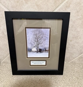 Framed and Matted Print May God Bless You and Keep You Snowbound Wall Decor - Picture 1 of 10