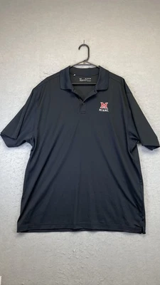 Miami RedHawks Shirt Mens 2XL Black Polo NCAA College Under Armour HeatGear - Image 1 of 4