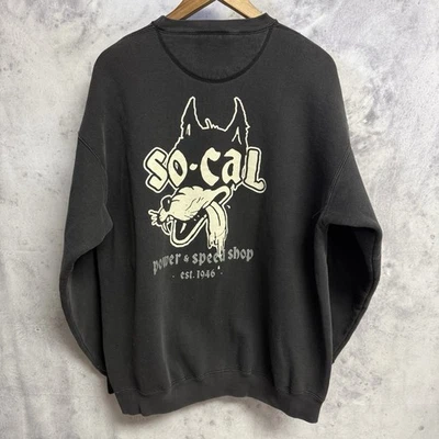 Vintage So Cal Speed Shop Sweatshirt Mens Large 23x28 Black Crew Neck  - Image 1 of 4