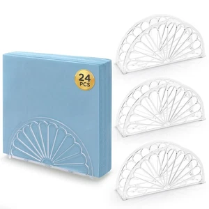 5.75 Inch Clear Plastic Napkin Holder - 24 Pieces (Fan Design) - Picture 1 of 7