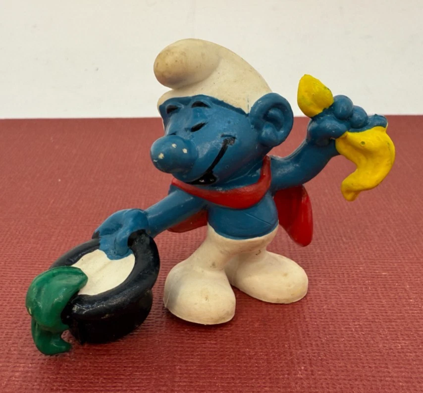 ☆ Smurfs ☆ Magician Smurf Black Hat #20114 Vintage Figure Foto 1 de 3