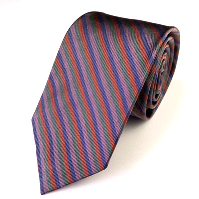 Ferrell Reed for Nordstrom Tie Blue Purple Multi Stripe Silk Tie England VTG NWT - Image 1 of 4