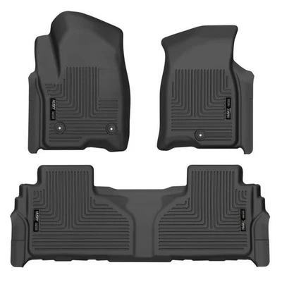 Husky Weatherbeater Black 1st & 2nd Row Floor Liners for Tahoe Suburban Yukon Foto 1 de 4