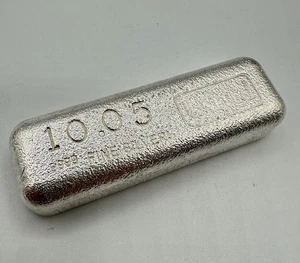 Rare 10 oz Pure Silver 9999 Hand Poured Loaf Style Bar By United Precious Metals - Picture 1 of 8