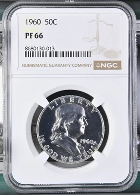 1960 Silver Proof Franklin Half Dollar NGC PF66 - Image 1 of 2
