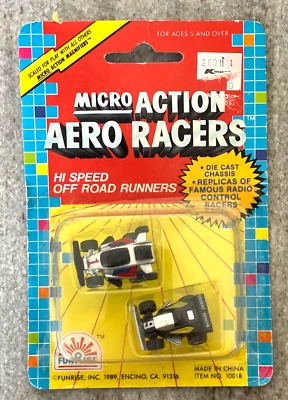 1989 Funrise Micro Action Aero Racers Hi Speed Off Road Runners- New Sealed - Image 1 of 2